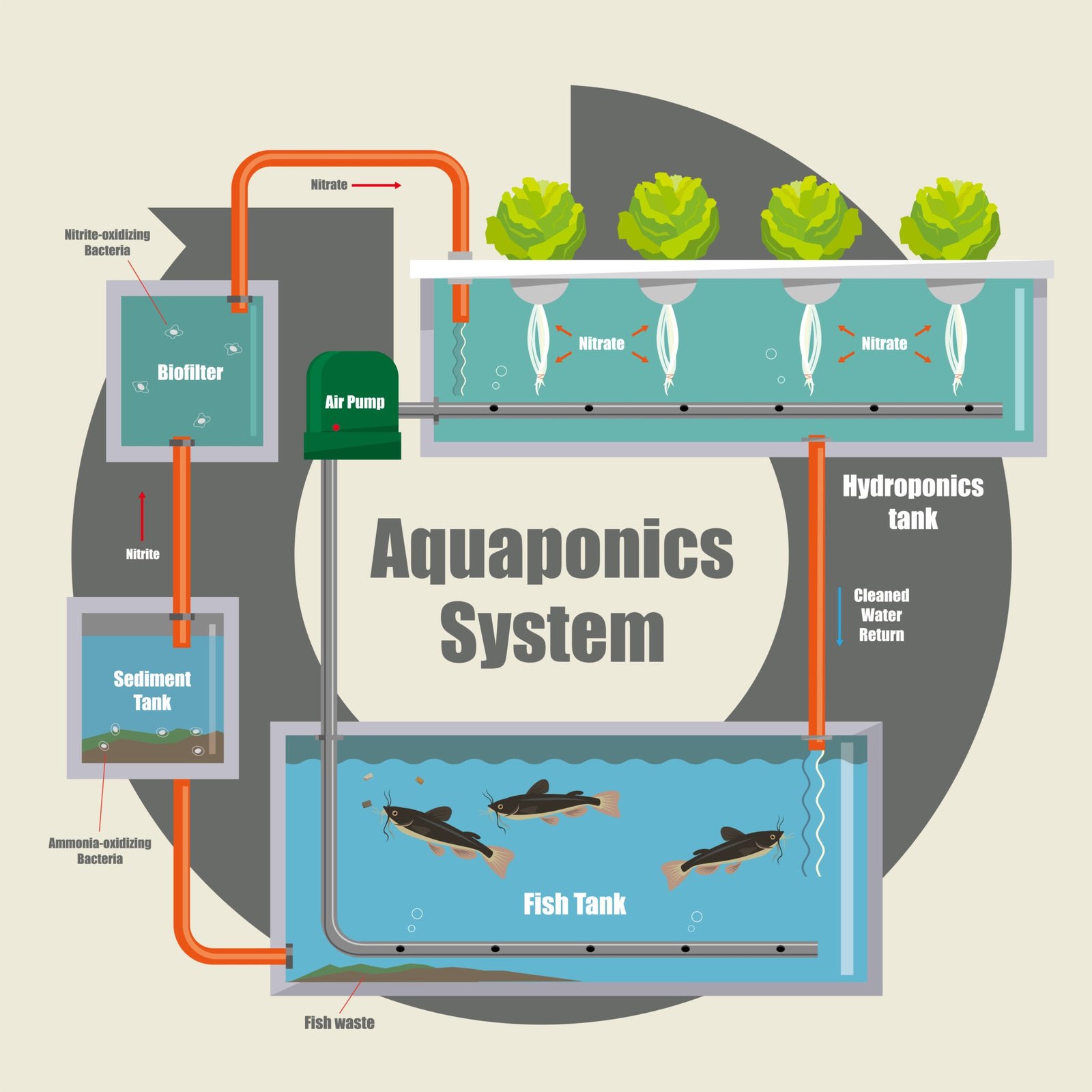 Illustrative diagram of how the Aquaponics system work Illustrative diagram of how the Aquaponics system work